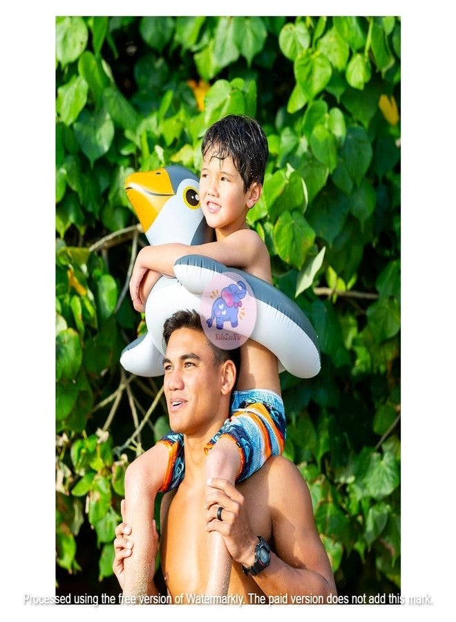 KidsZeeNie® Inflatable Swimming Ring for Toddler | Beginner Swim Trainer Floater for Kids (Ages 3-6) | Anti-Flip Pool Tube for Water Play| Summer Fun, Beach & Pool Parties Floater(33IN) (Penguin) - Image 4